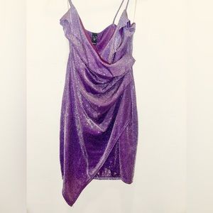 Bodycon Purple Sparkly Dress